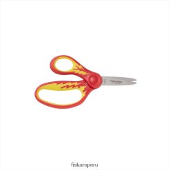 tijeras para niños con punta puntiaguda y agarre suave para zurdos (5 pulg.) relámpago rojo/amarillo 62R48J14 Fiskars herramienta